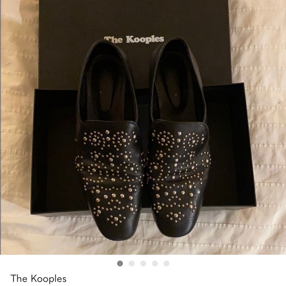 The Kooples Black Leather Loafers with Studs